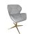 Cosmetic chair with Geometric design - Grey with Gold cross base