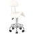 White Saddle Stool with Backrest