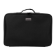ASTERI Large Makeup Bag Organiser with Shoulder Strap and Adjustable Dividers - Black