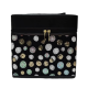 Soft Personal Beauty Case, Black Glitter with Circle Design