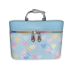 Soft Personal Beauty Case, Blue with Hearts, Medium
