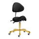 Multi-Adjustable Saddle Chair with Gold Base