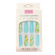 Press-on Nails Light Blue with Yellow Watercolour Effect