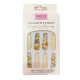 Press-on Nails Nude with Grey and Mustard Watercolour Effect