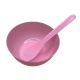 Mask Mixing Bowl & Spatula - Pink