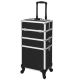 4in1 Professional Plain Black Trolley Case x5