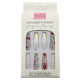 Blue and Red Marble and White Chrome Press-on Nails