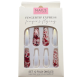Red Marbles and White Chrome Press-on Nails