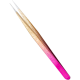 Beauty Factory Straight Lash Tweezers, Pink & Gold
