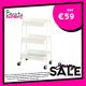 White Metal Trolley with 3 Storage Compartments